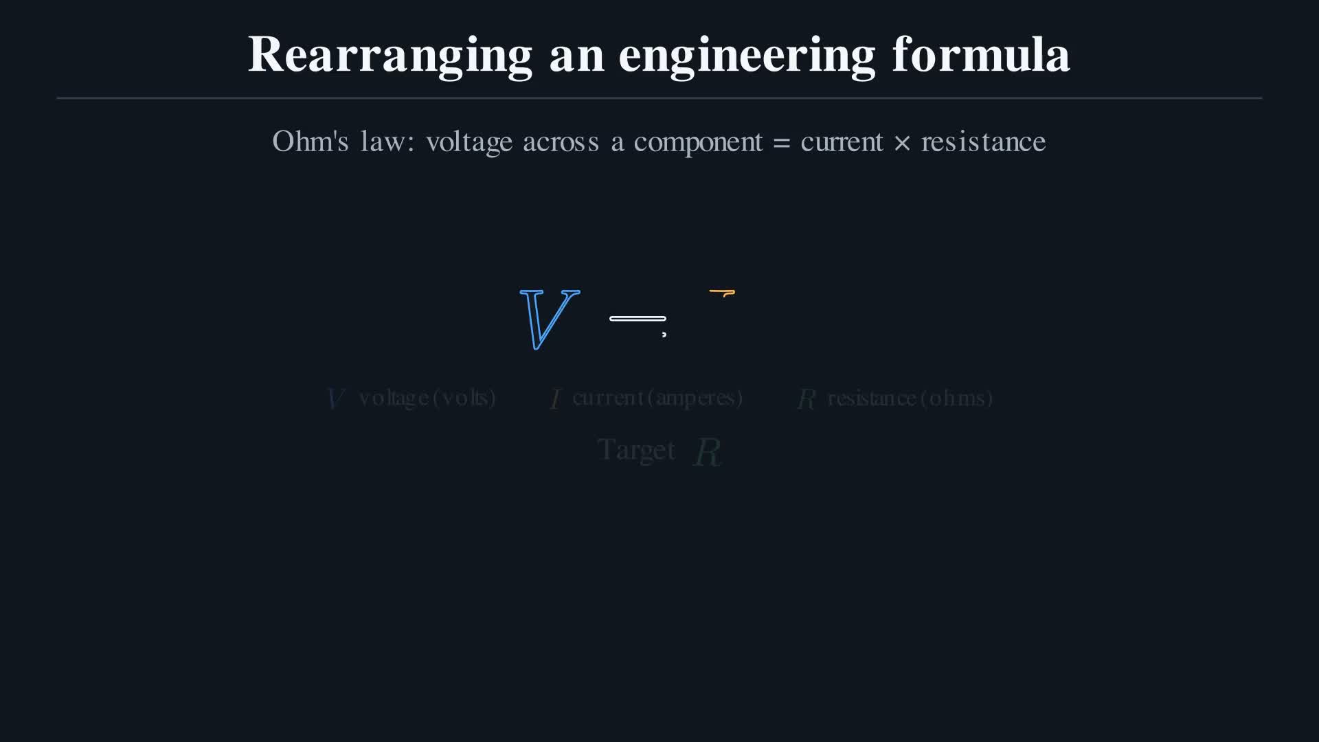 Engineering formula rearrangement lesson preview